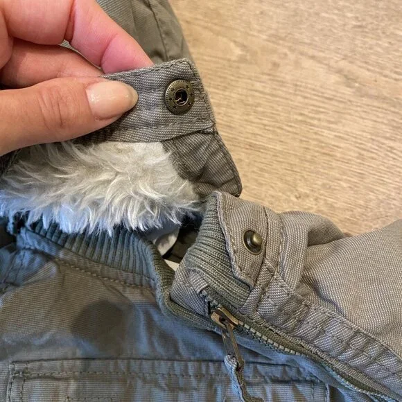 NEW Olive Green Fleece Removable Hoodie Yeezy Sweatshirt Jacket